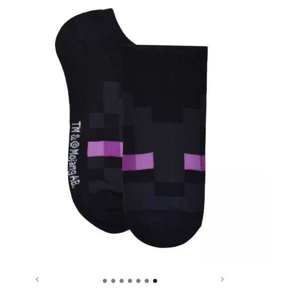 MINECRAFT 6 Pack Travel No-Show Socks Green Creeper NEW - Picture 7 of 7